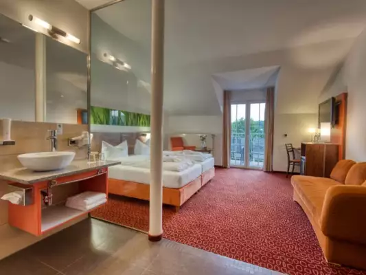 Ein Doppelzimmer im Hotel & Spa Reibener Hof