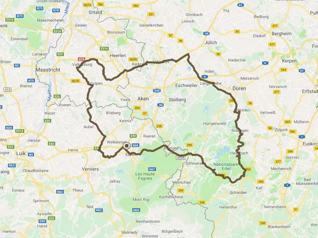 Motorradroute EWO-Runde-Belgien-Deutschland-Niederlande
