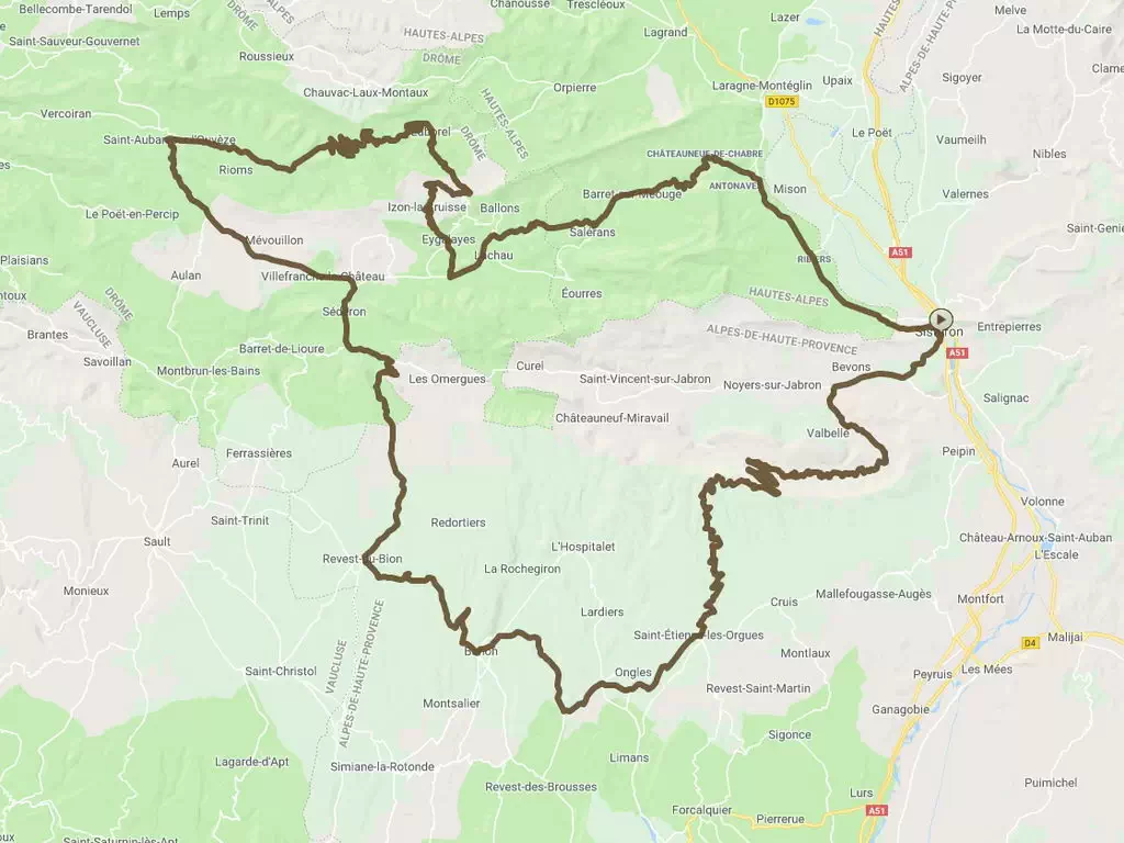 Motorradroute EWO-Alpes-de-haute-provence