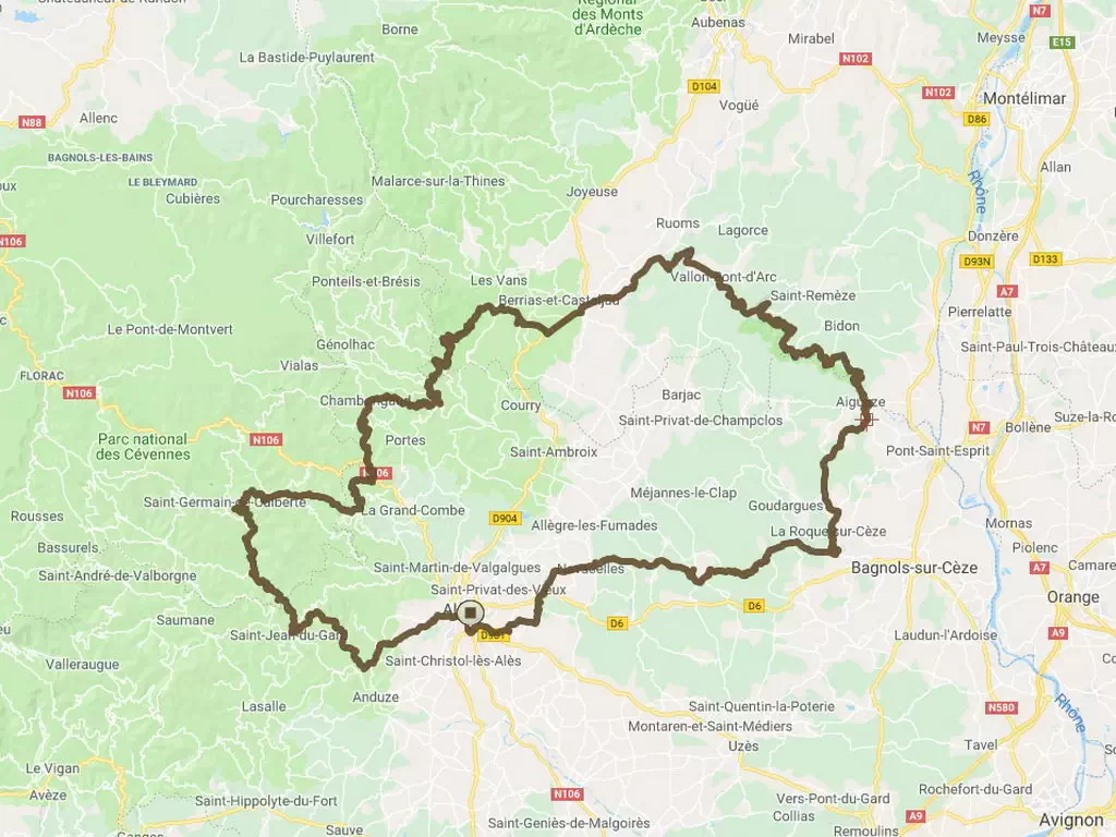 Motorradroute EWO-Ardèche-gorges