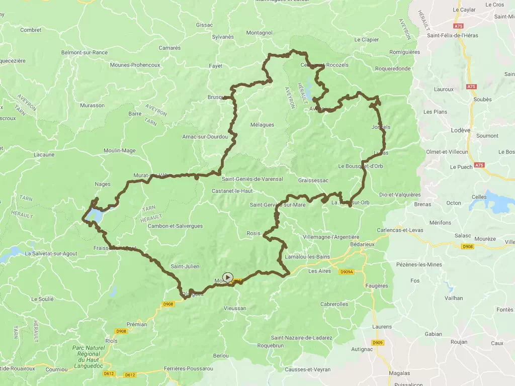 Motorradroute EWO-Naturpark-Haut-Languedoc
