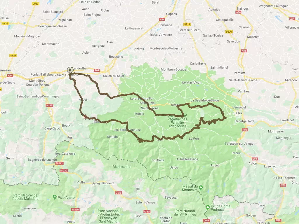 Motorradroute EWO-Route-Pyrenäen-Saint-Gaudens
