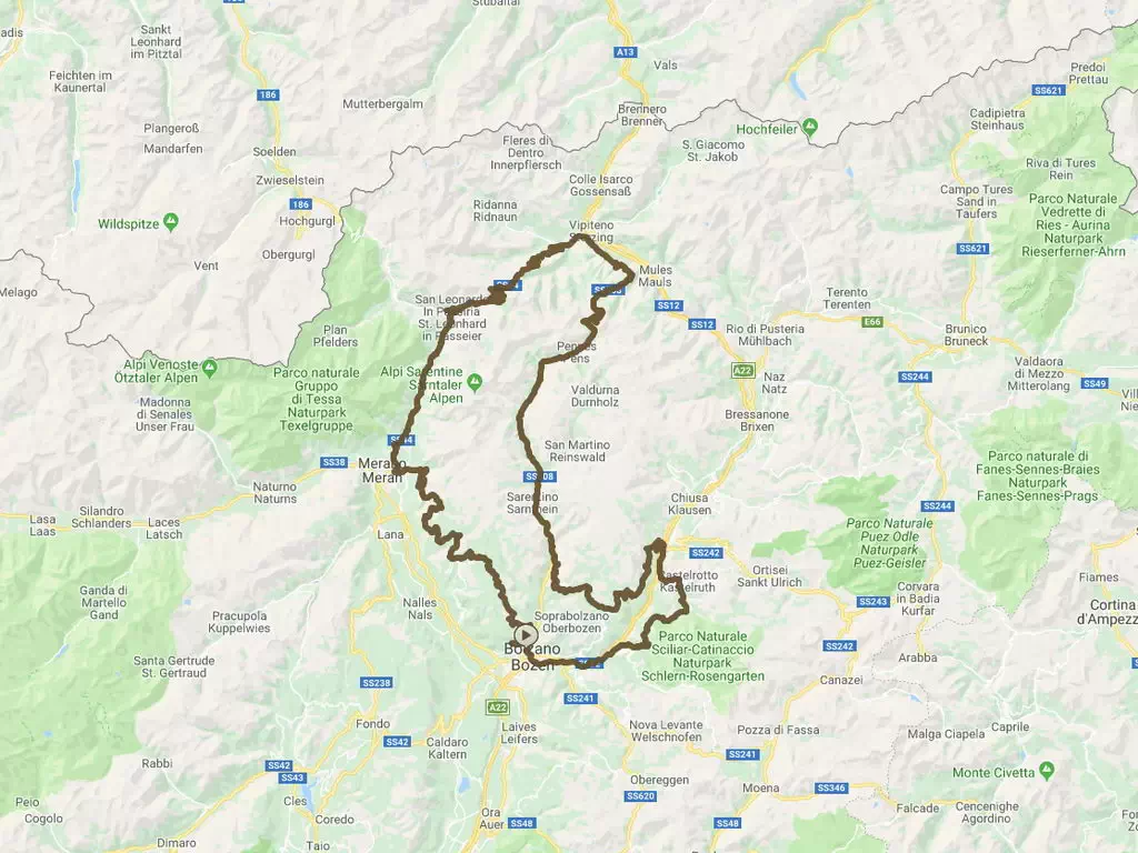 Motorradroute EWO-Bozen-Alpen-Jaufenpass