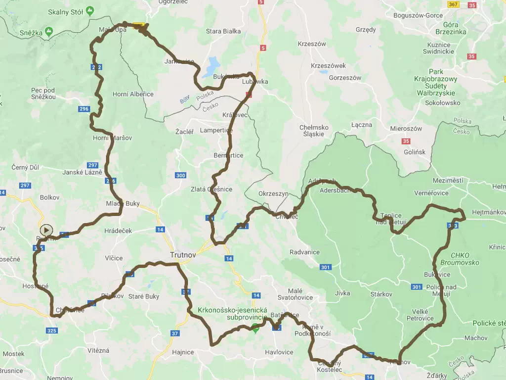 Motorradroute EWO-Riesengebirge-Tschechien-Polen