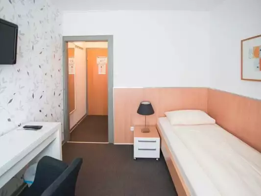 Ein Einzelzimmer im Hotel Flämischer Hof