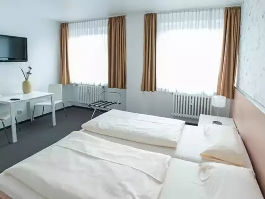 Ein Doppelzimmer im Hotel Flämischer Hof