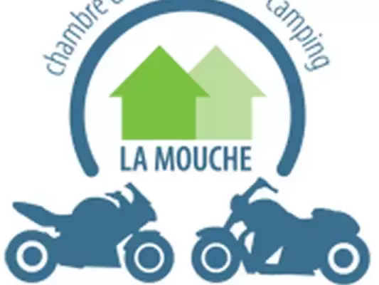 Das Logo der Motorradherberge La Mouche