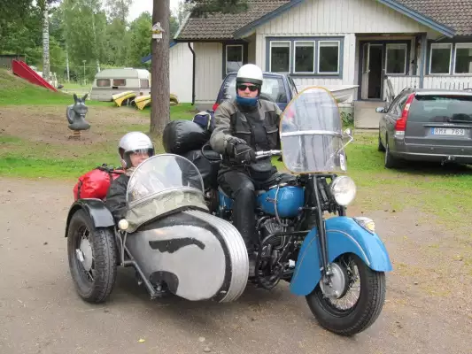 Startklar für eine Motorradtour in Västergötland